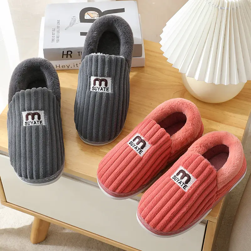 Autumn and Winter Cotton Slippers for Women New Winter Indoor Home Warm Anti-Slip Anti-Odor Furry Slippers for Men - Image 7