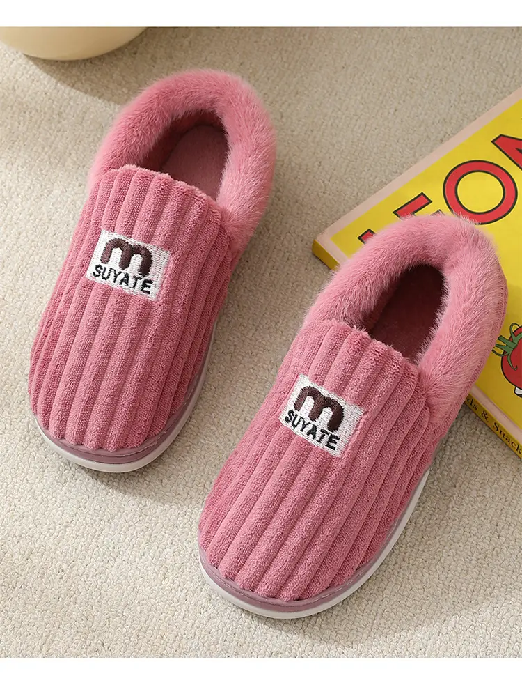 Autumn and Winter Cotton Slippers for Women New Winter Indoor Home Warm Anti-Slip Anti-Odor Furry Slippers for Men — feature 12