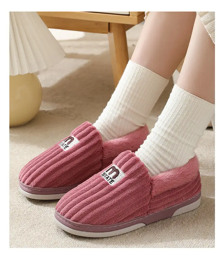 Autumn and Winter Cotton Slippers for Women New Winter Indoor Home Warm Anti-Slip Anti-Odor Furry Slippers for Men — feature 14