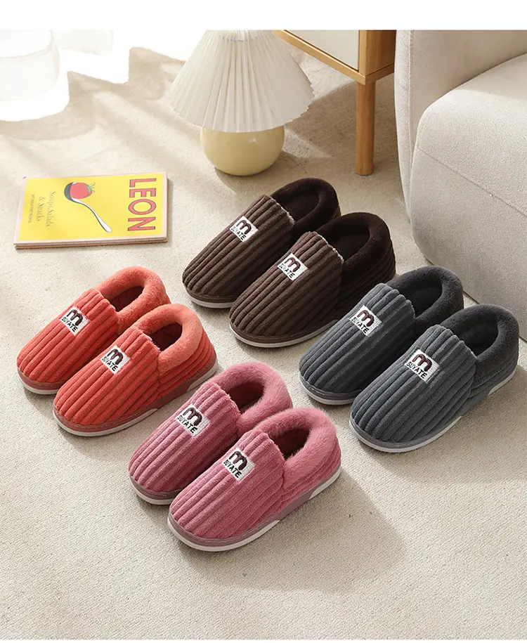 Autumn and Winter Cotton Slippers for Women New Winter Indoor Home Warm Anti-Slip Anti-Odor Furry Slippers for Men — feature 16