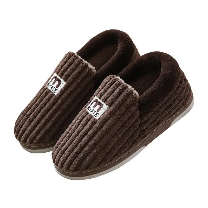 Autumn and Winter Cotton Slippers for Women New Winter Indoor Home Warm Anti-Slip Anti-Odor Furry Slippers for Men - Image 4