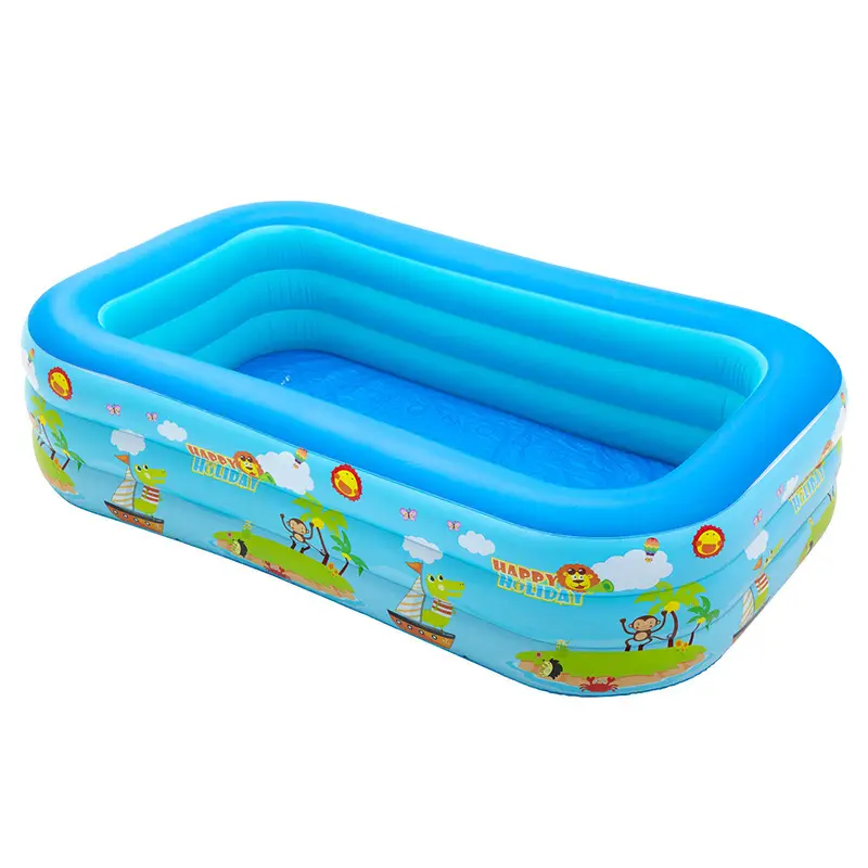 Inflatable Swimming Pool Thickened Blue and White Printed Children's Swimming Pool Adult Outdoor Foldable Bath Pool Infant Swimming Pool