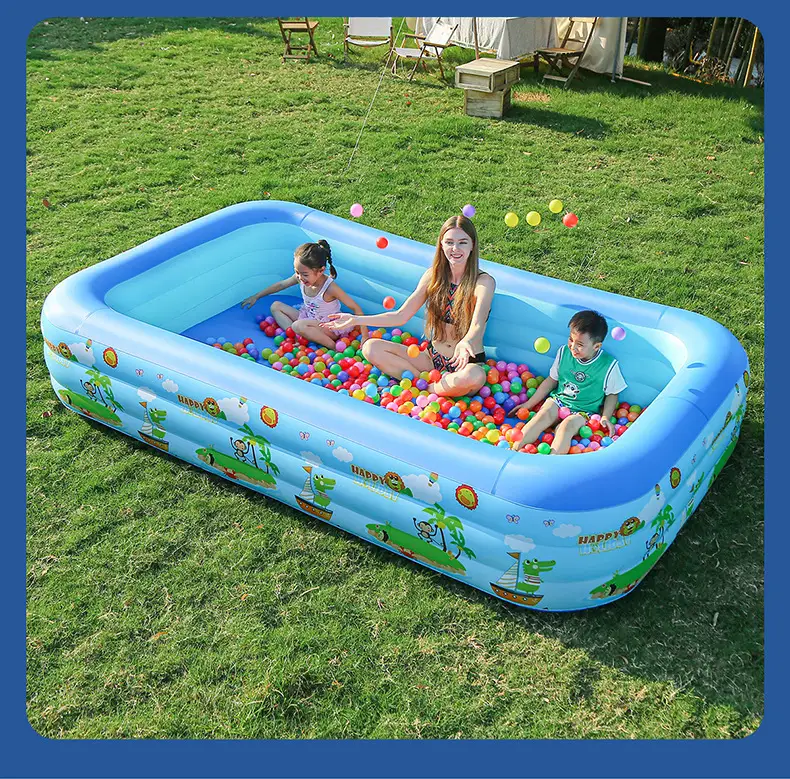 Inflatable Swimming Pool Thickened Blue and White Printed Children's Swimming Pool Adult Outdoor Foldable Bath Pool Infant Swimming Pool — feature 15