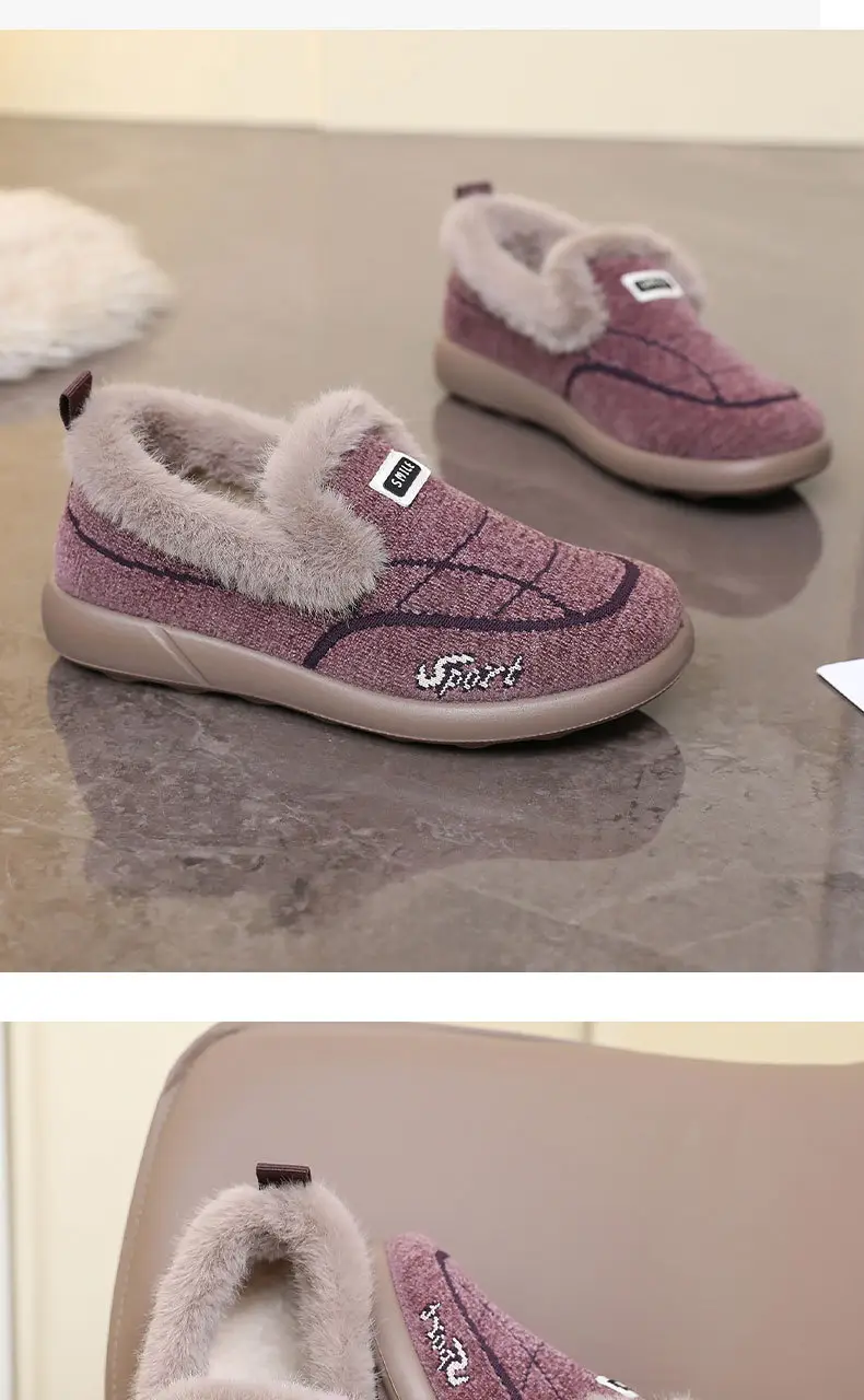Women's Cotton Shoes, Women's Winter Velvet Thickeneded Furry Shoes, One-Legged Warm Cotton Boots, Comfortable for Middle-Aged and Elderly Mothers — feature 20