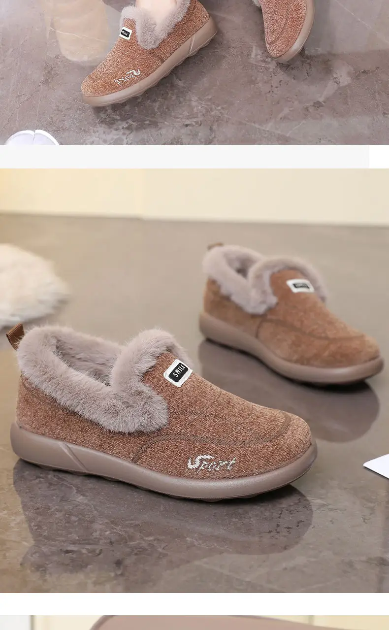 Women's Cotton Shoes, Women's Winter Velvet Thickeneded Furry Shoes, One-Legged Warm Cotton Boots, Comfortable for Middle-Aged and Elderly Mothers — feature 24