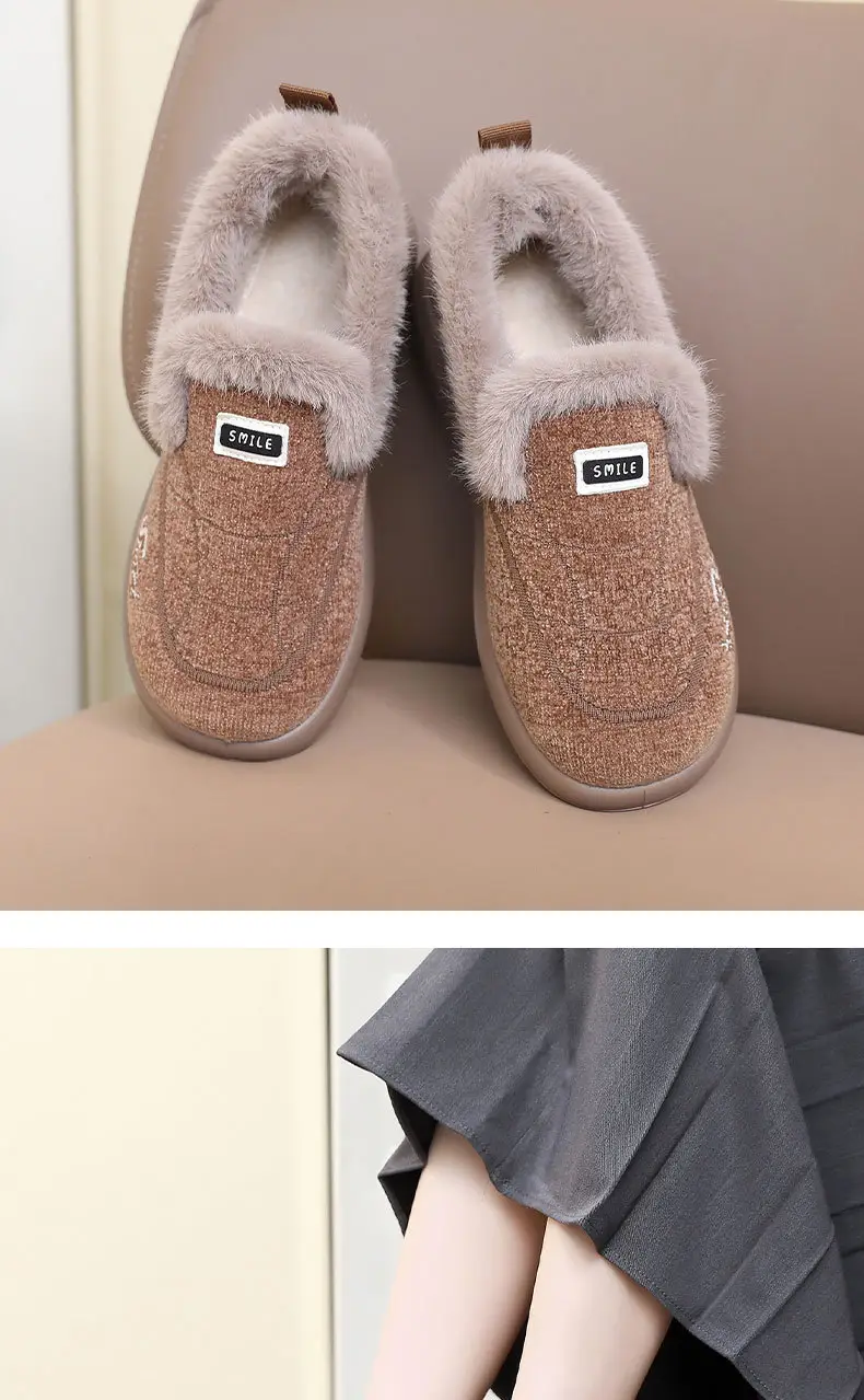 Women's Cotton Shoes, Women's Winter Velvet Thickeneded Furry Shoes, One-Legged Warm Cotton Boots, Comfortable for Middle-Aged and Elderly Mothers — feature 25