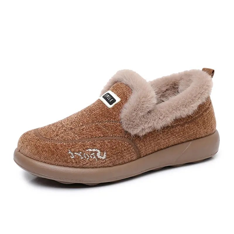 Women's Cotton Shoes, Women's Winter Velvet Thickeneded Furry Shoes, One-Legged Warm Cotton Boots, Comfortable for Middle-Aged and Elderly Mothers - Image 2