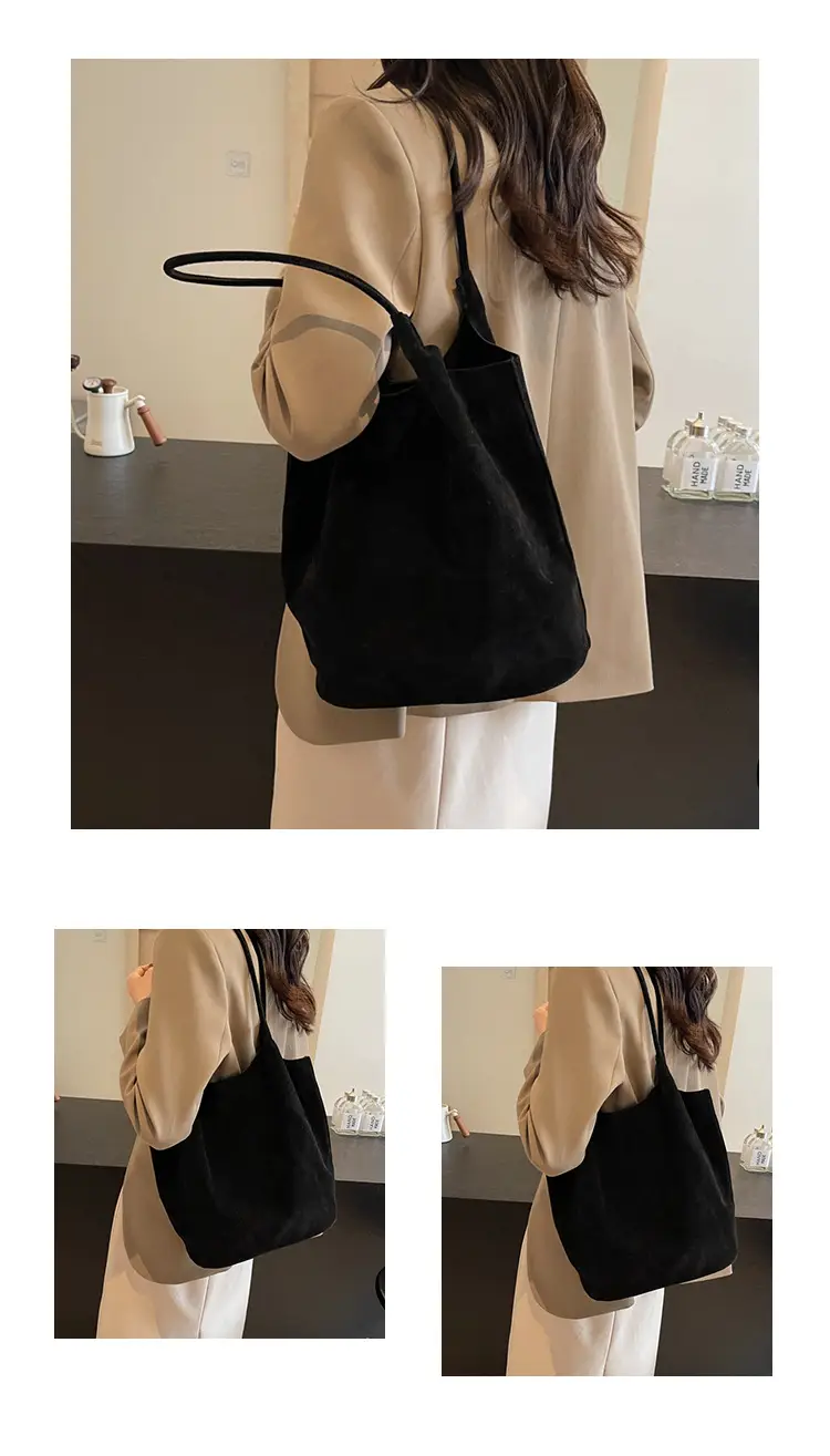 Women's Suede Shoulder Bag Large Capacity Brown — feature 20