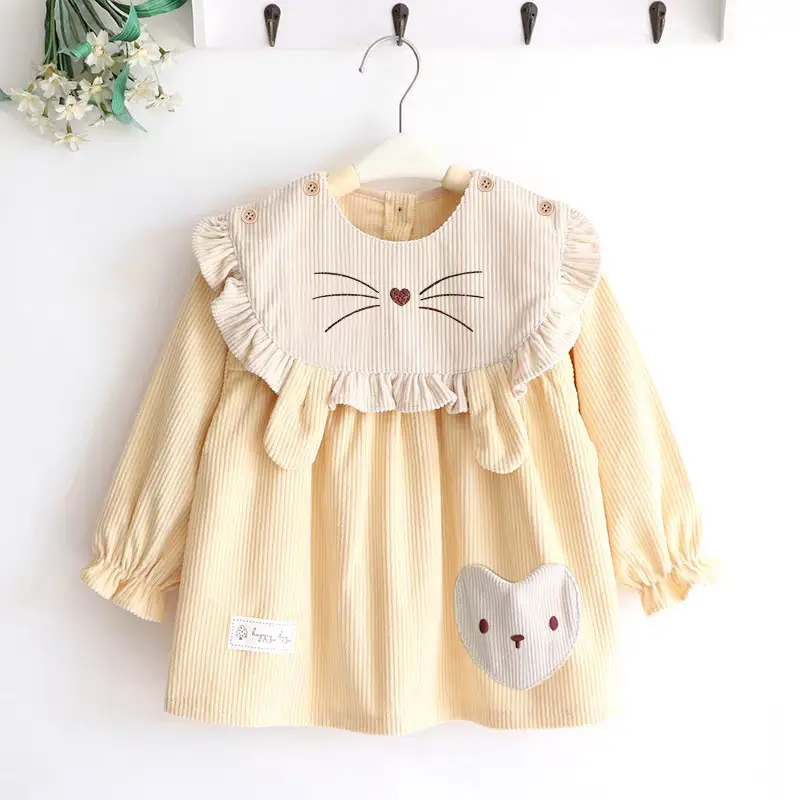 Coveralls for Baby Girls and Kidsren, Waterproof, Anti-Dirty, Thick, Reverse Dressing, Eating Bibs, Kindergarten Baby Protective Clothing, Autumn and Winter