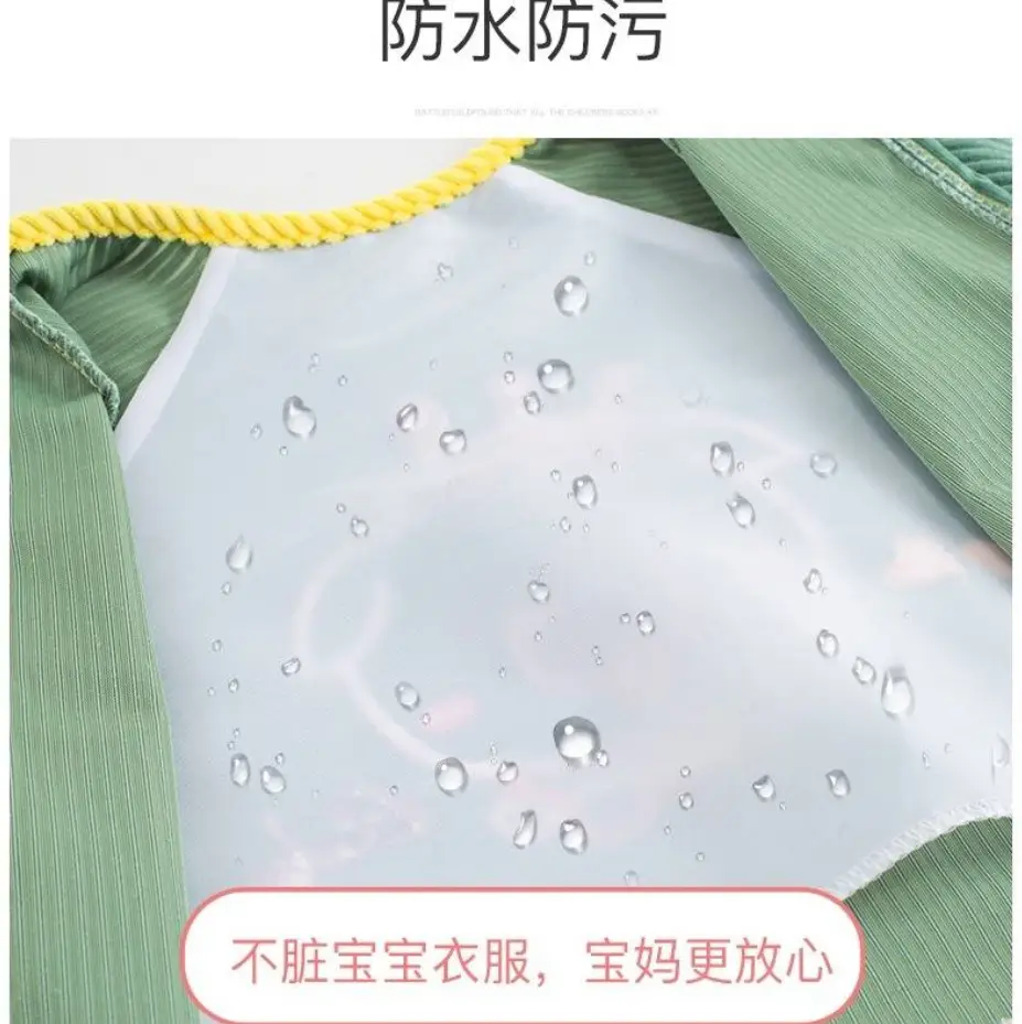 Coveralls for Baby Girls and Kidsren, Waterproof, Anti-Dirty, Thick, Reverse Dressing, Eating Bibs, Kindergarten Baby Protective Clothing, Autumn and Winter — feature 3