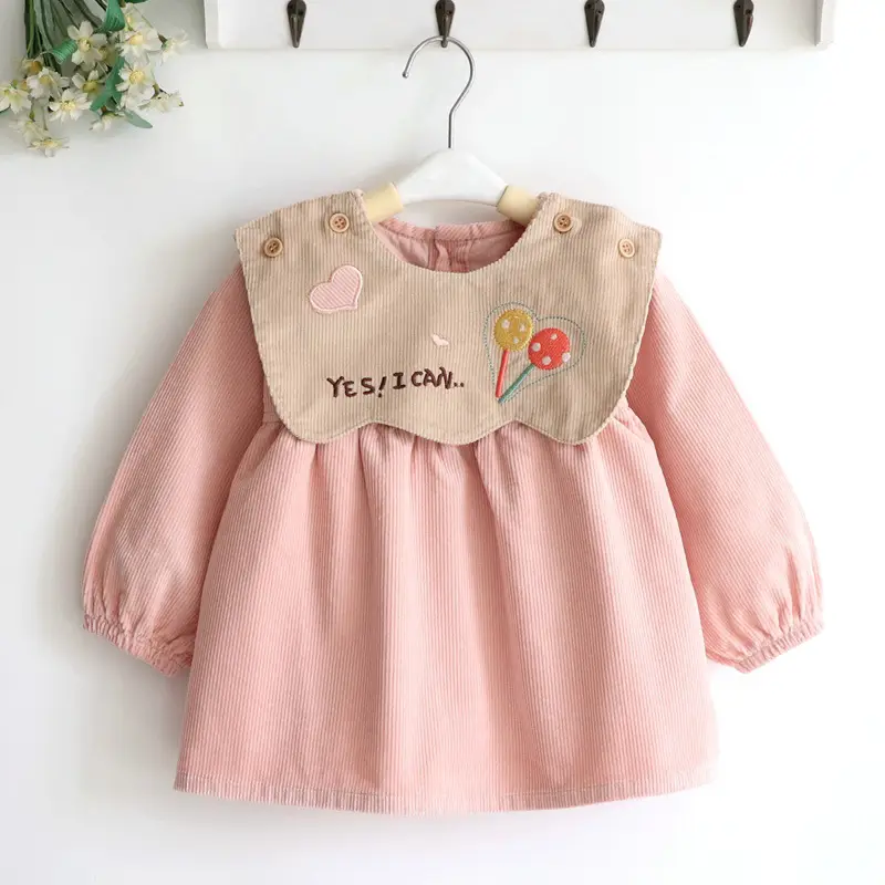 Coveralls for Baby Girls and Kidsren, Waterproof, Anti-Dirty, Thick, Reverse Dressing, Eating Bibs, Kindergarten Baby Protective Clothing, Autumn and Winter