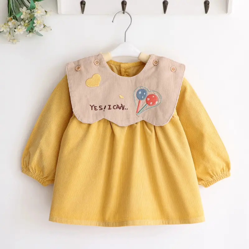 Coveralls for Baby Girls and Kidsren, Waterproof, Anti-Dirty, Thick, Reverse Dressing, Eating Bibs, Kindergarten Baby Protective Clothing, Autumn and Winter