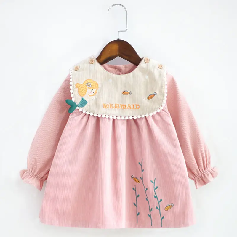 Coveralls for Baby Girls and Kidsren, Waterproof, Anti-Dirty, Thick, Reverse Dressing, Eating Bibs, Kindergarten Baby Protective Clothing, Autumn and Winter