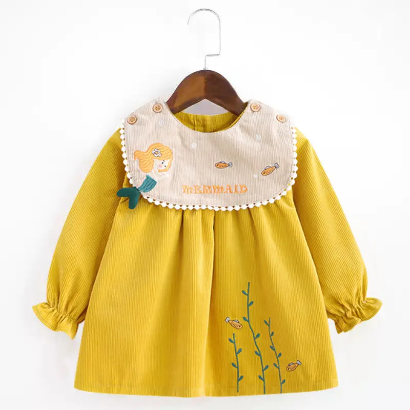 Coveralls for Baby Girls and Kidsren, Waterproof, Anti-Dirty, Thick, Reverse Dressing, Eating Bibs, Kindergarten Baby Protective Clothing, Autumn and Winter