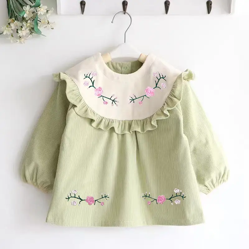 Coveralls for Baby Girls and Kidsren, Waterproof, Anti-Dirty, Thick, Reverse Dressing, Eating Bibs, Kindergarten Baby Protective Clothing, Autumn and Winter
