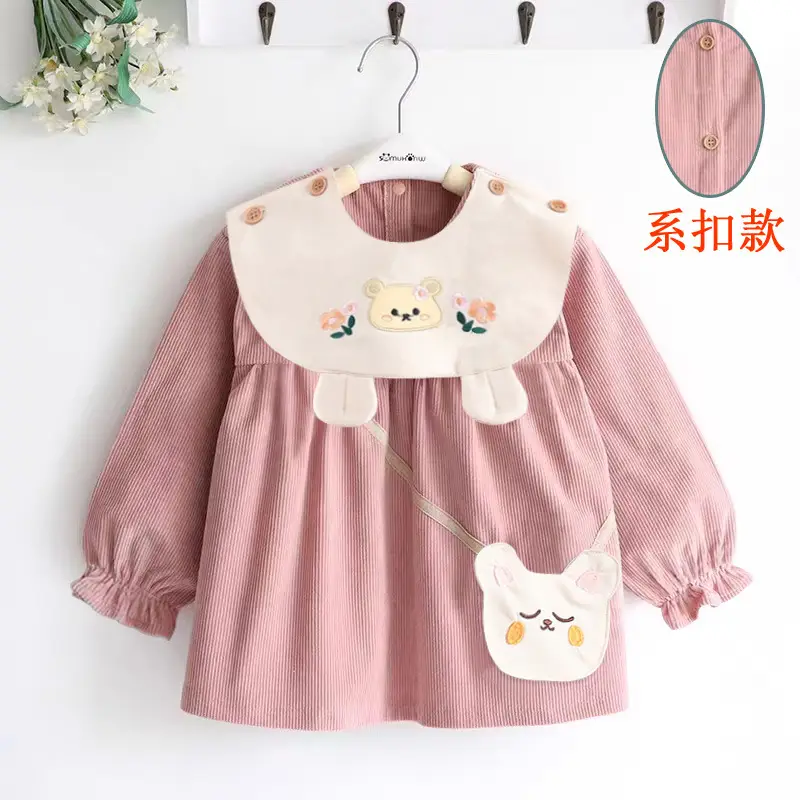 Coveralls for Baby Girls and Kidsren, Waterproof, Anti-Dirty, Thick, Reverse Dressing, Eating Bibs, Kindergarten Baby Protective Clothing, Autumn and Winter