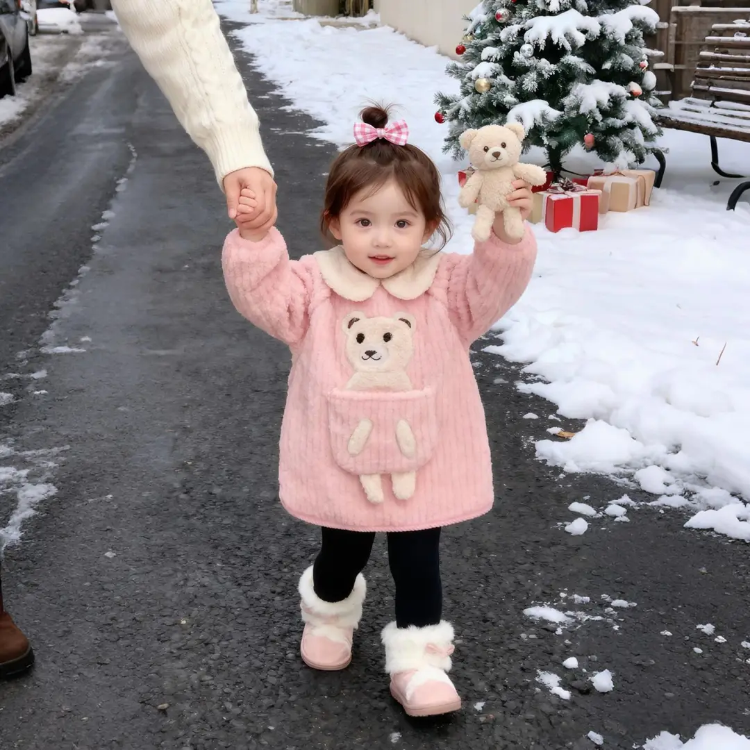 Coveralls for Baby Girls and Kidsren, Waterproof, Anti-Dirty, Thick, Reverse Dressing, Eating Bibs, Kindergarten Baby Protective Clothing, Autumn and Winter