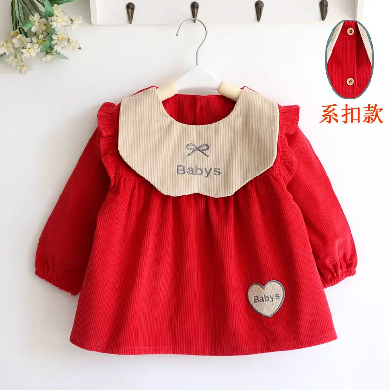 Coveralls for Baby Girls and Kidsren, Waterproof, Anti-Dirty, Thick, Reverse Dressing, Eating Bibs, Kindergarten Baby Protective Clothing, Autumn and Winter