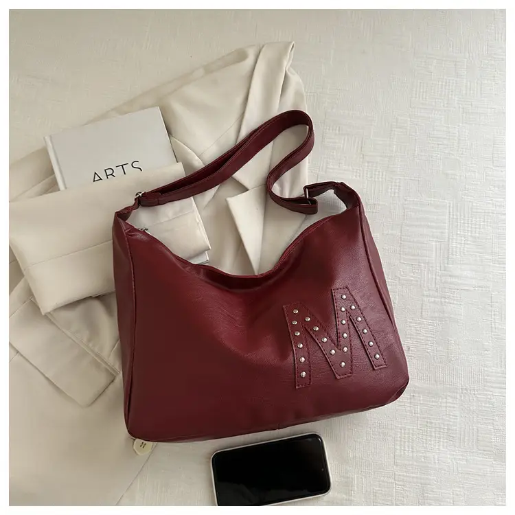 Red Leather Shoulder Bag for Women Large Capacity — feature 16