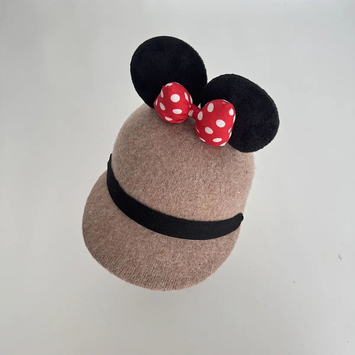 Minnie Bow Woolen Baby Hat Grey Red Polka Dot — feature 10