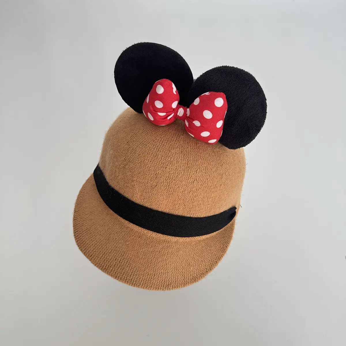 Minnie Bow Woolen Baby Hat Grey Red Polka Dot — feature 13