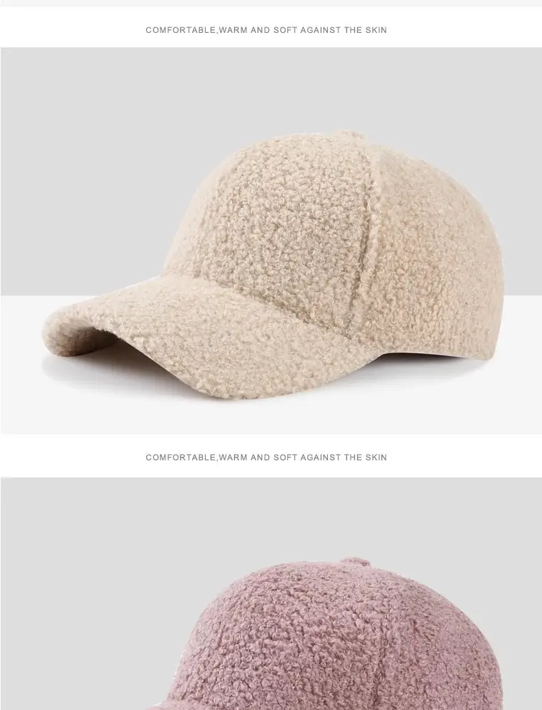 Women's Lamb Wool Baseball Cap Warm Korean Style — feature 17