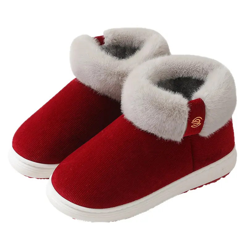 Elderly Cotton Shoes, Non-Slip, Men's Winter Fleece-Lined Warm Old-Fashioned Cotton Slippers for Middle-Aged and Elderly Women, Suitable for Outdoor Wear, Available for Dropshipping