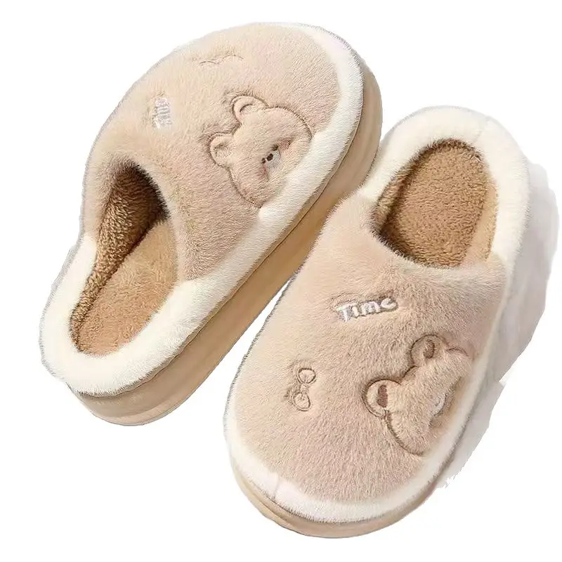 Source Factory Cotton Slippers for Women, Autumn and Winter 2025 New Model, Indoor Home Use, Thick-Soled, Non-Slip, Warm, Couple's Winter Slippers - Image 6