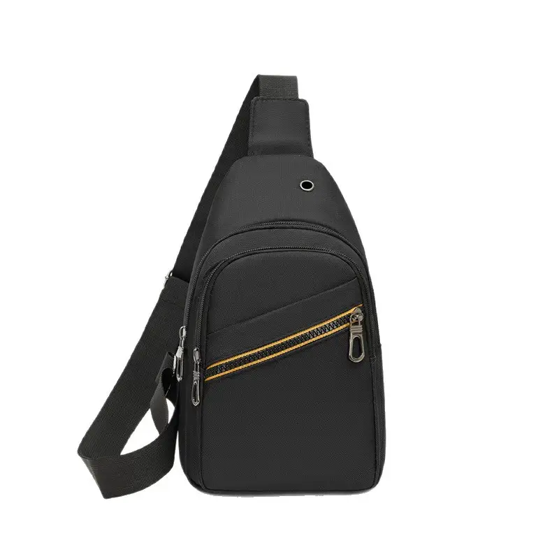 Men's Navy Blue Crossbody Bag with Yellow Zipper - Image 8