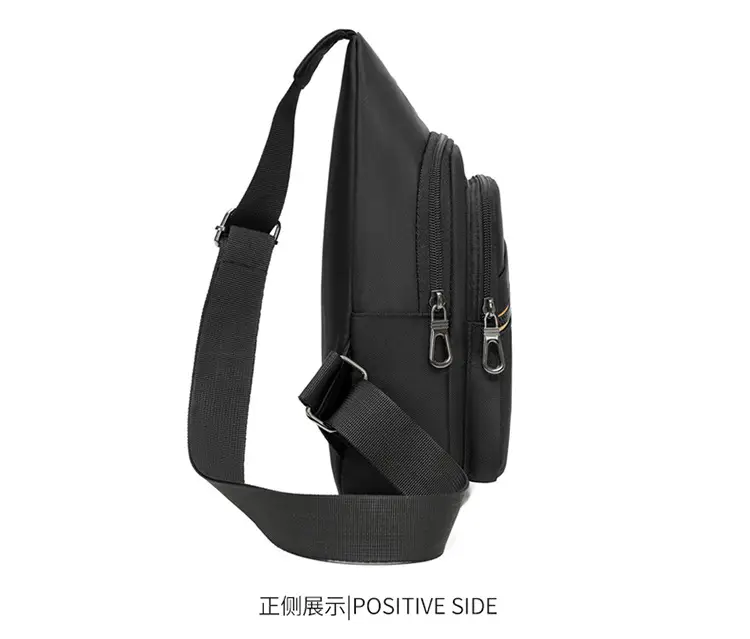 Men's Navy Blue Crossbody Bag with Yellow Zipper — feature 19