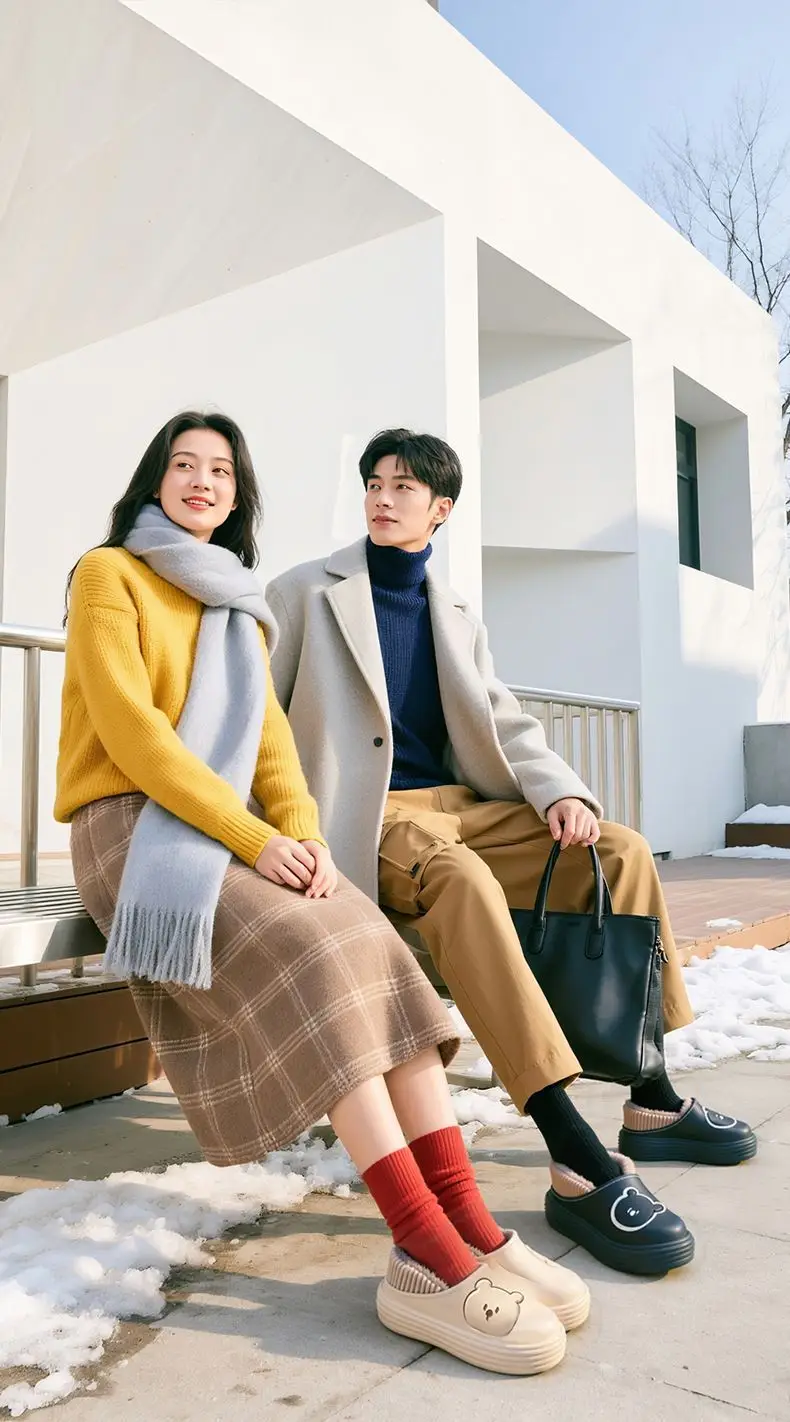 Women's Cotton Slip-On Warm Shoes for Indoor Winter — feature 1