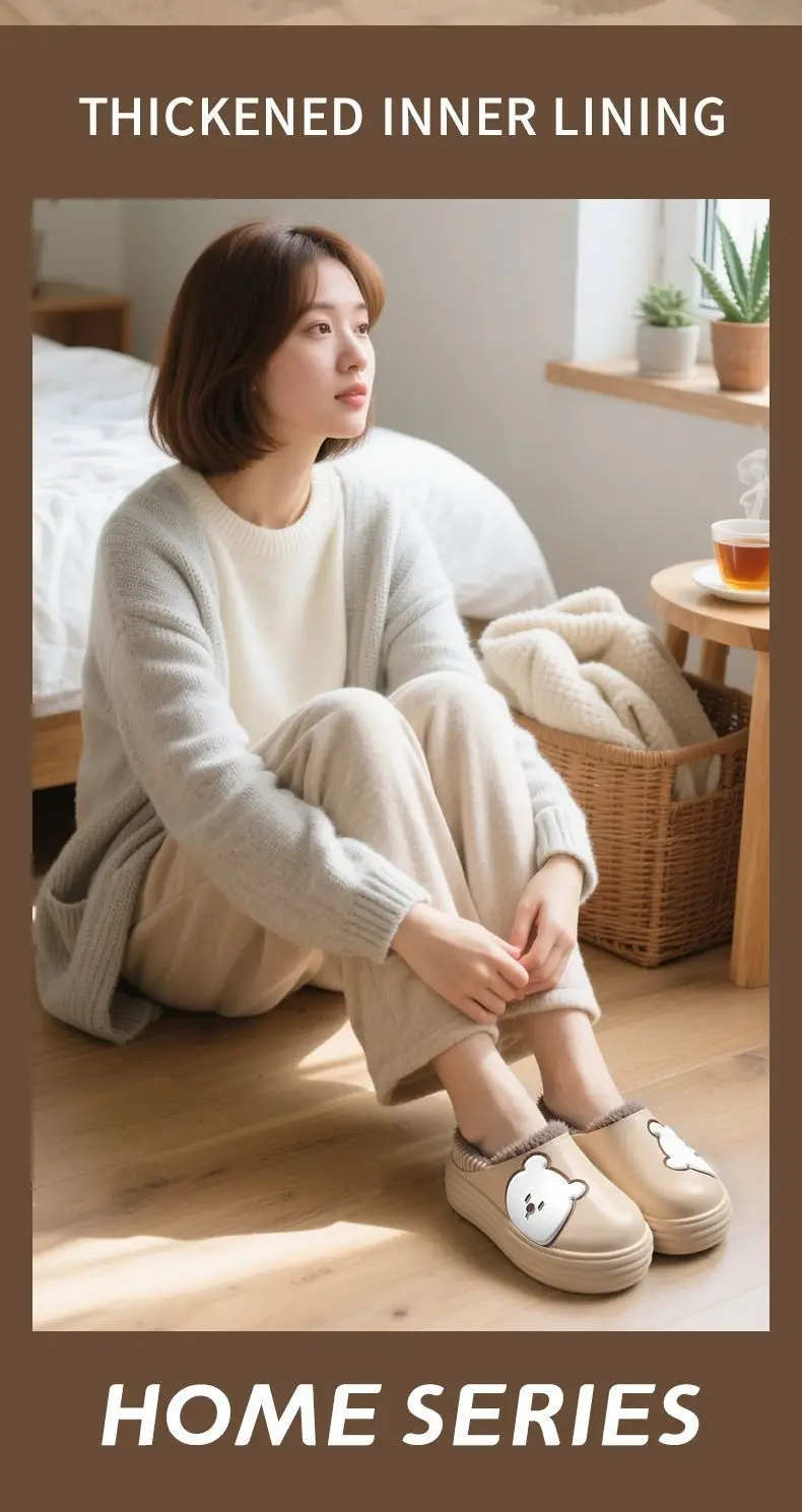 Women's Cotton Slip-On Warm Shoes for Indoor Winter — feature 10