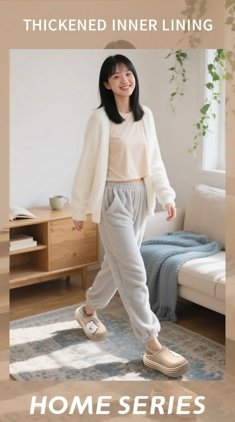 Women's Cotton Slip-On Warm Shoes for Indoor Winter — feature 9