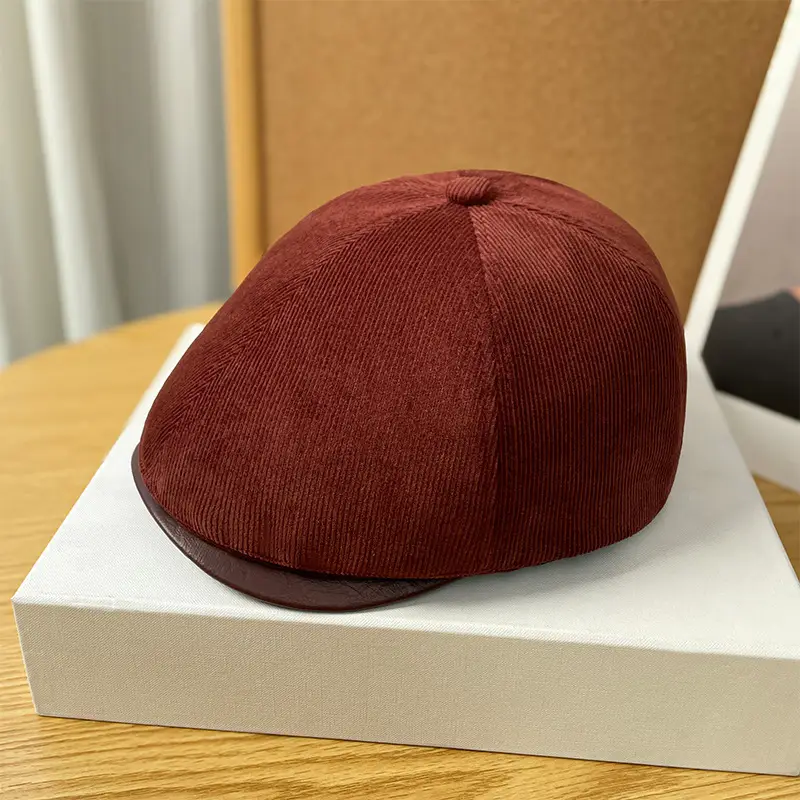 Brown Wool Newsboy Cap for Women Autumn Winter - Image 25