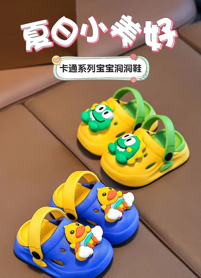 Cute Cartoon Baby Slippers for Kids 1-3Yr Blue Thick Soled — feature 1