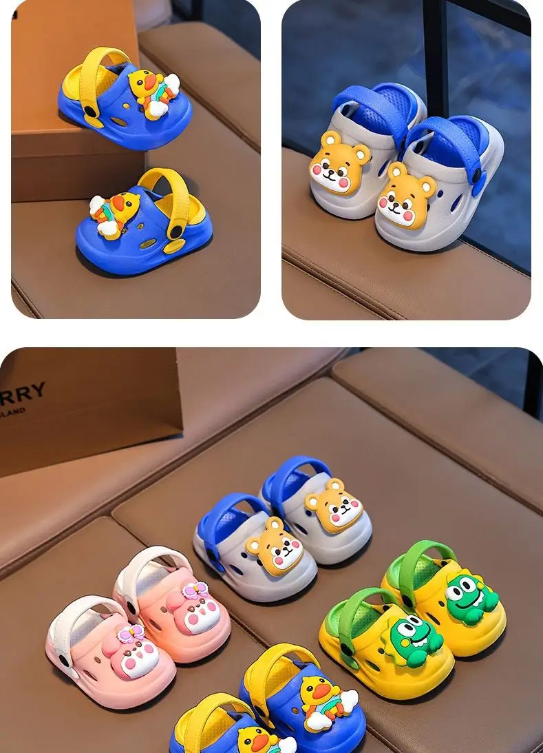 Cute Cartoon Baby Slippers for Kids 1-3Yr Blue Thick Soled — feature 14