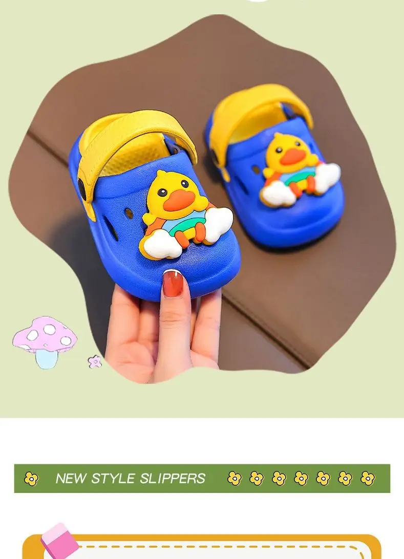 Cute Cartoon Baby Slippers for Kids 1-3Yr Blue Thick Soled — feature 3