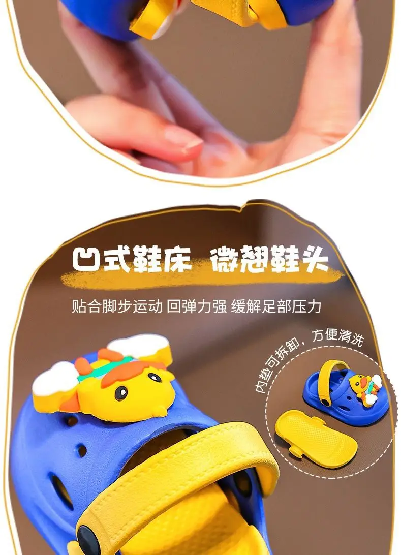 Cute Cartoon Baby Slippers for Kids 1-3Yr Blue Thick Soled — feature 7