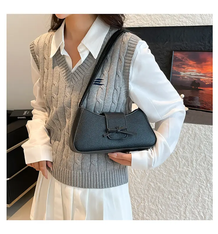 Wholesale Textured Light Luxury Handbag Small Square Bag Women's Bag — feature 15