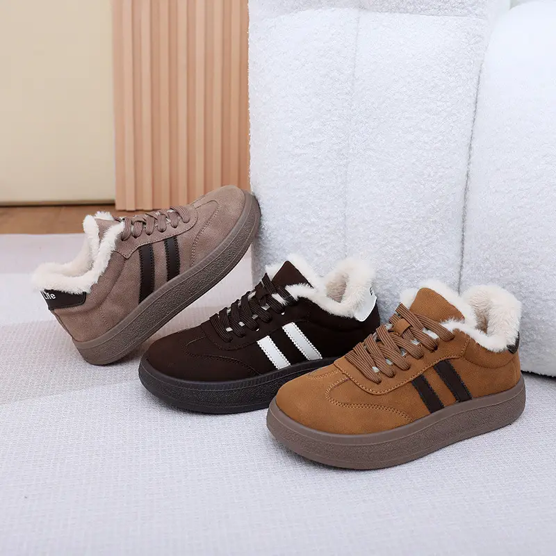 New Plush Platform German Training Women's Shoes Thick-Soled Sneakers Versatile Women's Cotton Shoes Retro Sports Casual Warm Shoes for Women