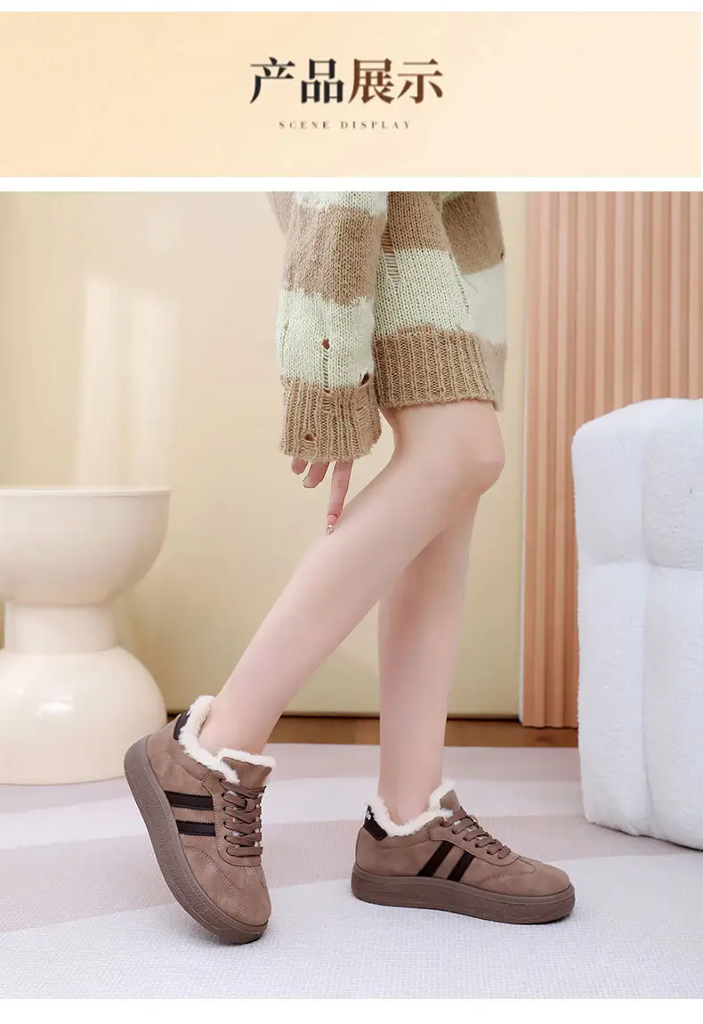 New Plush Platform German Training Women's Shoes Thick-Soled Sneakers Versatile Women's Cotton Shoes Retro Sports Casual Warm Shoes for Women — feature 13
