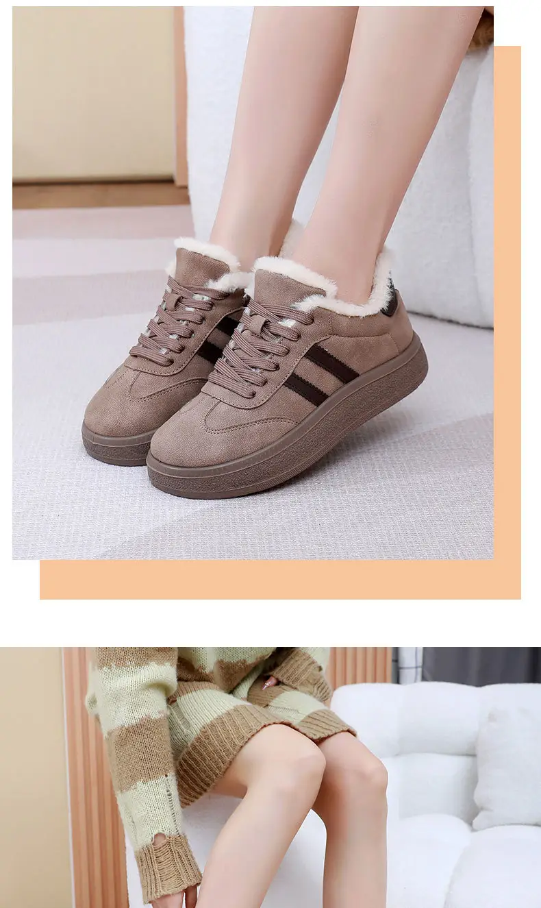 New Plush Platform German Training Women's Shoes Thick-Soled Sneakers Versatile Women's Cotton Shoes Retro Sports Casual Warm Shoes for Women — feature 14