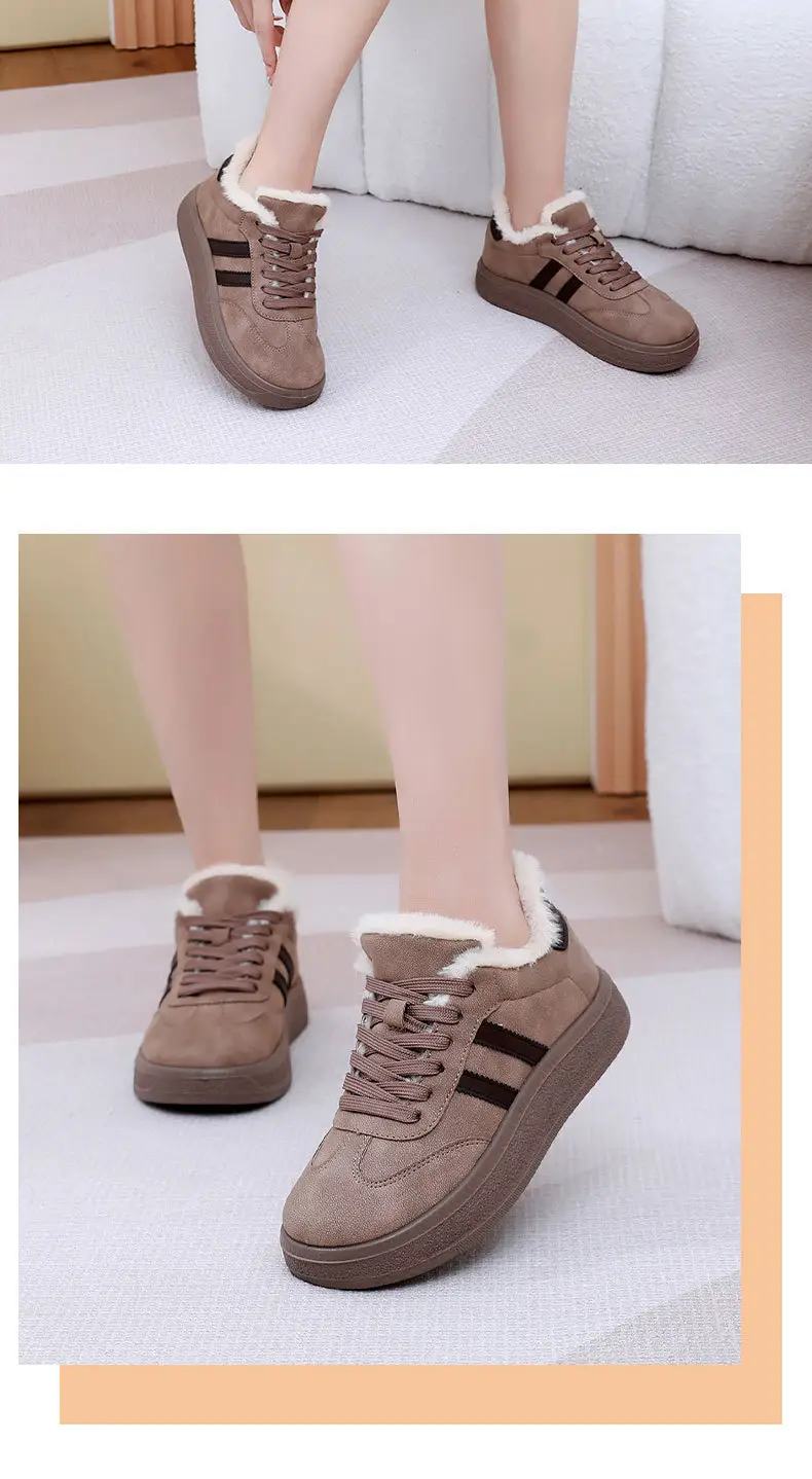 New Plush Platform German Training Women's Shoes Thick-Soled Sneakers Versatile Women's Cotton Shoes Retro Sports Casual Warm Shoes for Women — feature 15