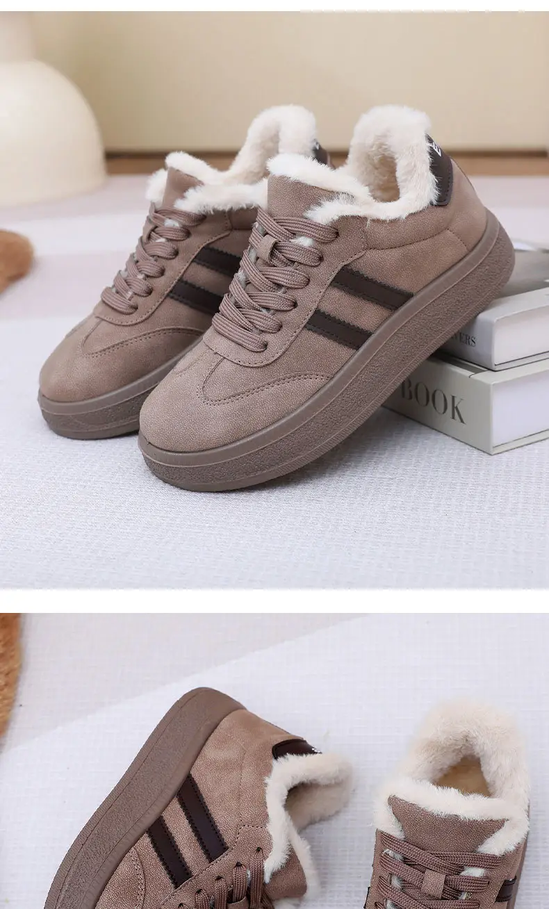 New Plush Platform German Training Women's Shoes Thick-Soled Sneakers Versatile Women's Cotton Shoes Retro Sports Casual Warm Shoes for Women — feature 16