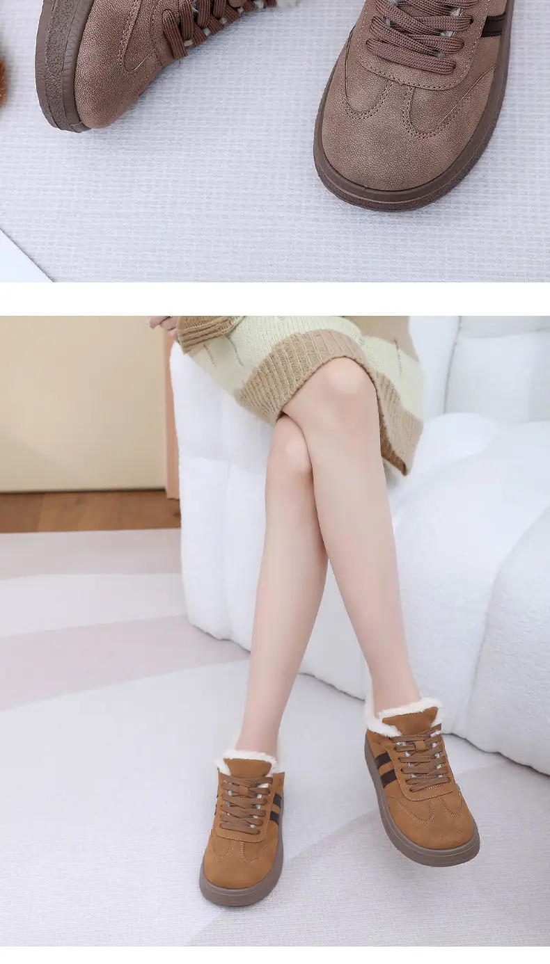 New Plush Platform German Training Women's Shoes Thick-Soled Sneakers Versatile Women's Cotton Shoes Retro Sports Casual Warm Shoes for Women — feature 17