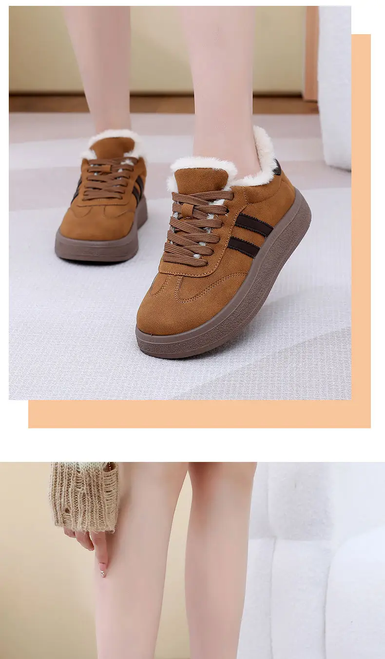 New Plush Platform German Training Women's Shoes Thick-Soled Sneakers Versatile Women's Cotton Shoes Retro Sports Casual Warm Shoes for Women — feature 18