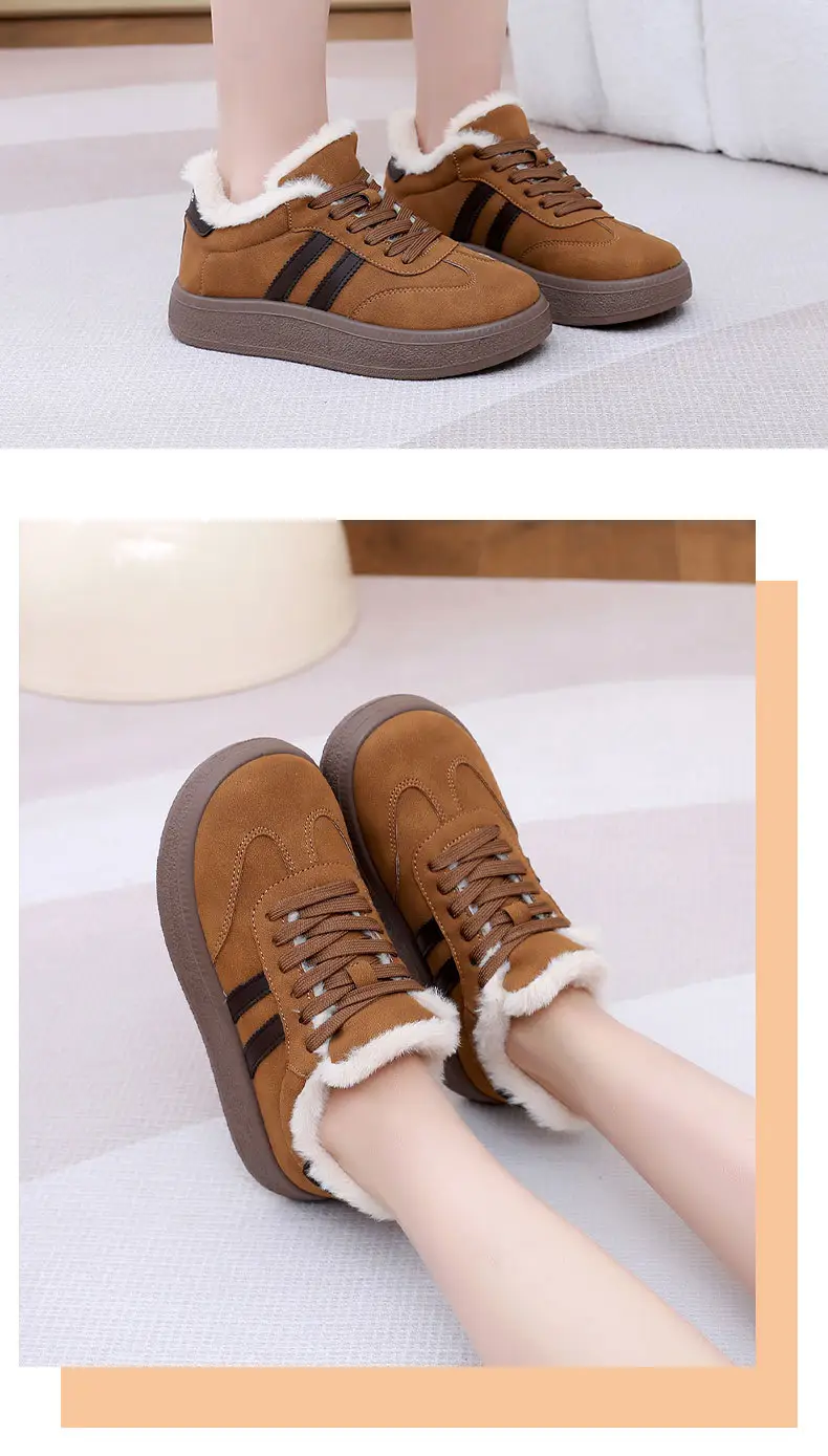 New Plush Platform German Training Women's Shoes Thick-Soled Sneakers Versatile Women's Cotton Shoes Retro Sports Casual Warm Shoes for Women — feature 19