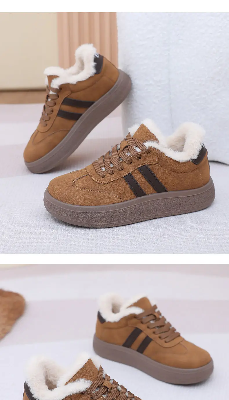 New Plush Platform German Training Women's Shoes Thick-Soled Sneakers Versatile Women's Cotton Shoes Retro Sports Casual Warm Shoes for Women — feature 20