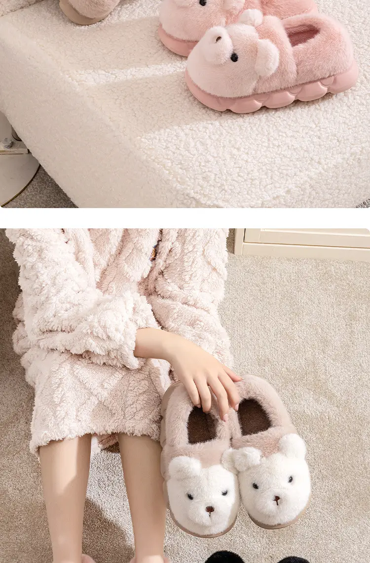 Qida Shun Winter New Style Closed-Back Cotton Slippers Couple Indoor and Outdoor Plush Warm Cotton Shoes Thickened Cotton Slippers Wholesale — feature 13