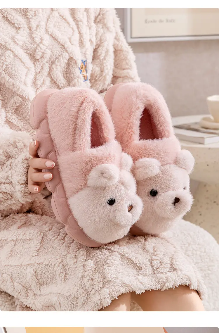 Qida Shun Winter New Style Closed-Back Cotton Slippers Couple Indoor and Outdoor Plush Warm Cotton Shoes Thickened Cotton Slippers Wholesale — feature 15